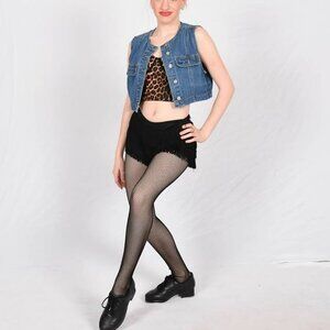 Leopard & Denim Tap Solo Costume, Small Adult